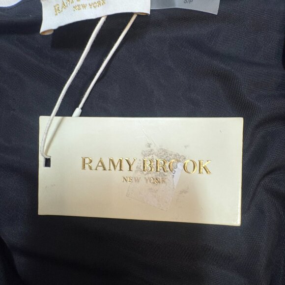 NWT Ramy Brook Black Draped Cowl Neck Ruched Mini Dress – Size Small - Picture 6 of 6